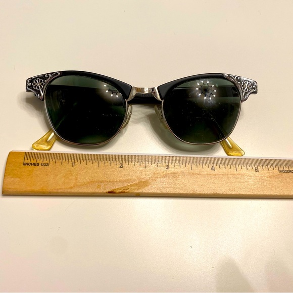 Artcraft Vintage Eyeglasses Black & Silver Metal Frame Retro Style - Picture 12 of 12